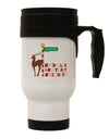 Rudolf Ratchet Reindeer Color Text Stainless Steel 14oz Travel Mug-Travel Mugs-TooLoud-White-Davson Sales