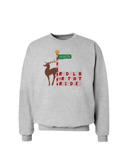 Rudolf Ratchet Reindeer Color Text Sweatshirt-Sweatshirts-TooLoud-AshGray-Small-Davson Sales