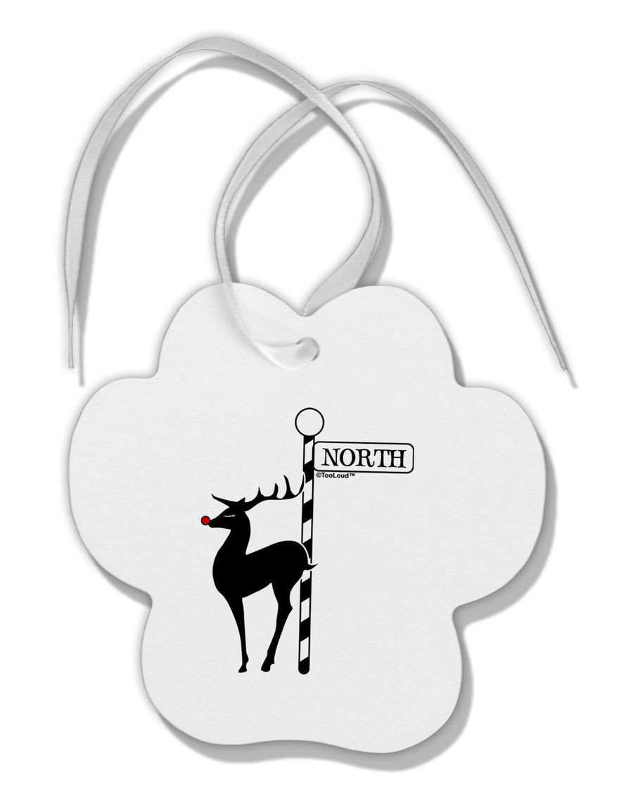 Rudolf the Ratchet Reindeer Paw Print Shaped Ornament-Ornament-TooLoud-White-Davson Sales