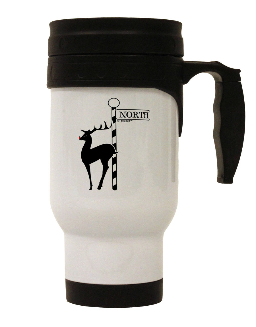 Rudolf the Ratchet Reindeer Stainless Steel 14oz Travel Mug-Travel Mugs-TooLoud-White-Davson Sales