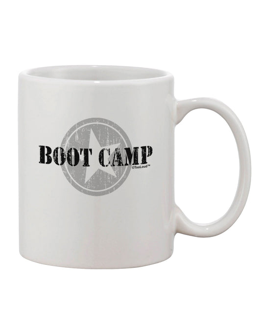 Ruggedly Crafted Boot Camp Distressed Text Printed 11 oz Coffee Mug - Expertly Curated by a Drinkware Connoisseur-11 OZ Coffee Mug-TooLoud-White-Davson Sales