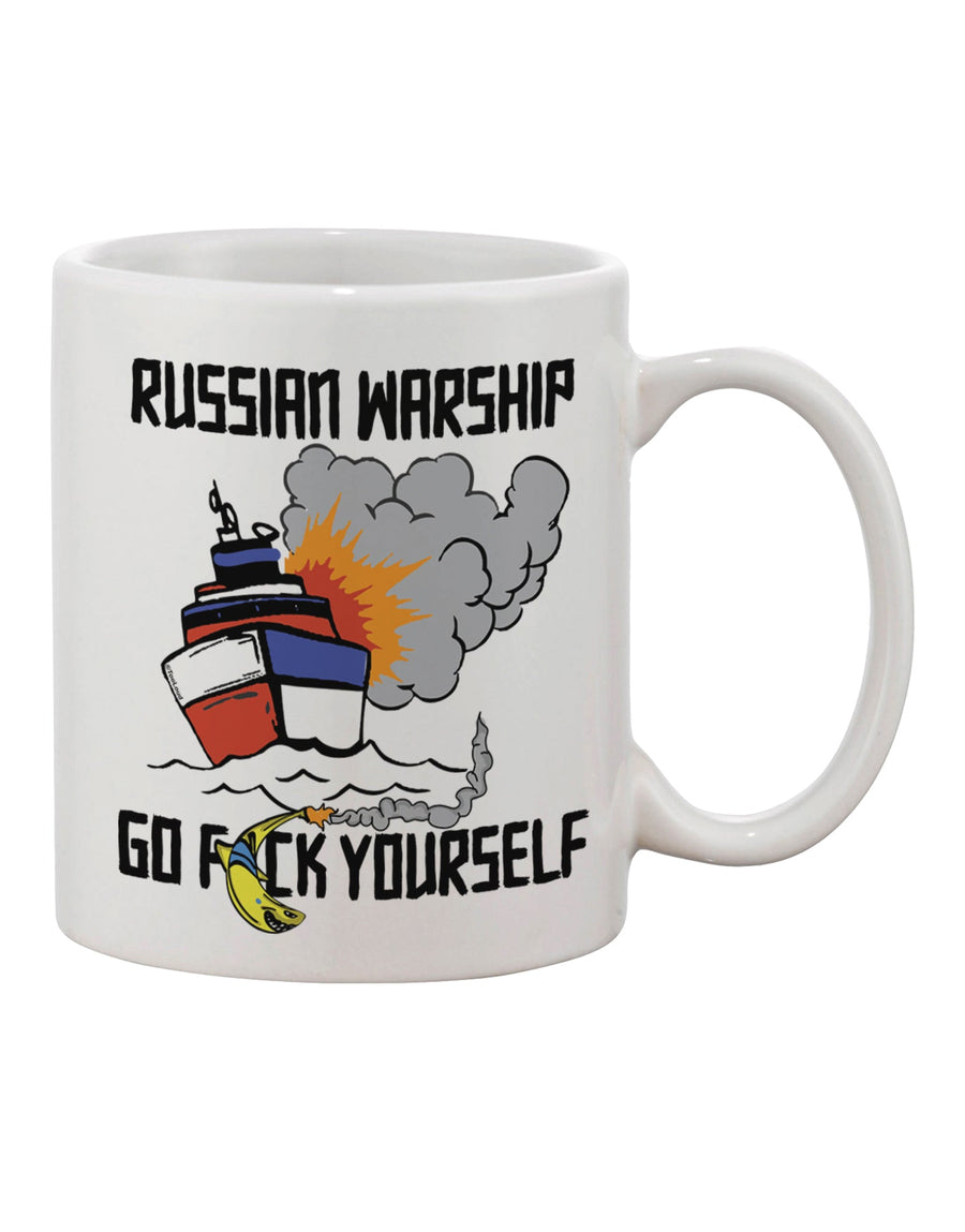 Russian Warship Printed 11 OZ Coffee Mug - Expertly Crafted Drinkware-11 OZ Coffee Mug-TooLoud-Davson Sales