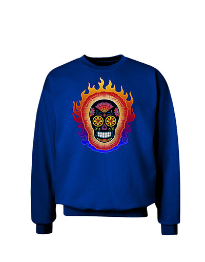 Sacred Calavera Day of the Dead Sugar Skull Adult Dark Sweatshirt-Sweatshirts-TooLoud-Deep-Royal-Blue-Small-Davson Sales