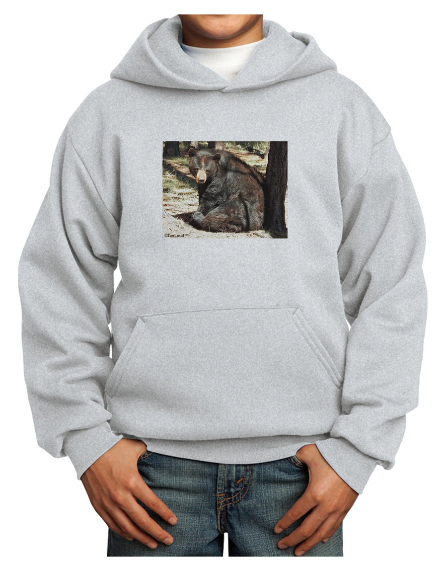 Sad Black Bear Youth Hoodie Pullover Sweatshirt-Youth Hoodie-TooLoud-White-XS-Davson Sales