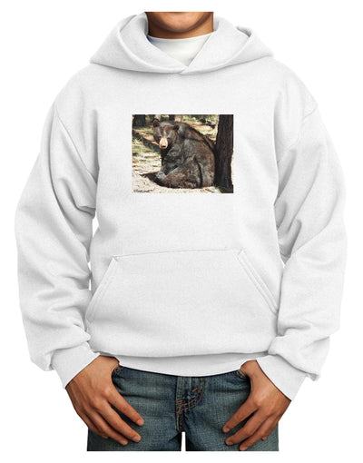 Sad Black Bear Youth Hoodie Pullover Sweatshirt-Youth Hoodie-TooLoud-White-XS-Davson Sales