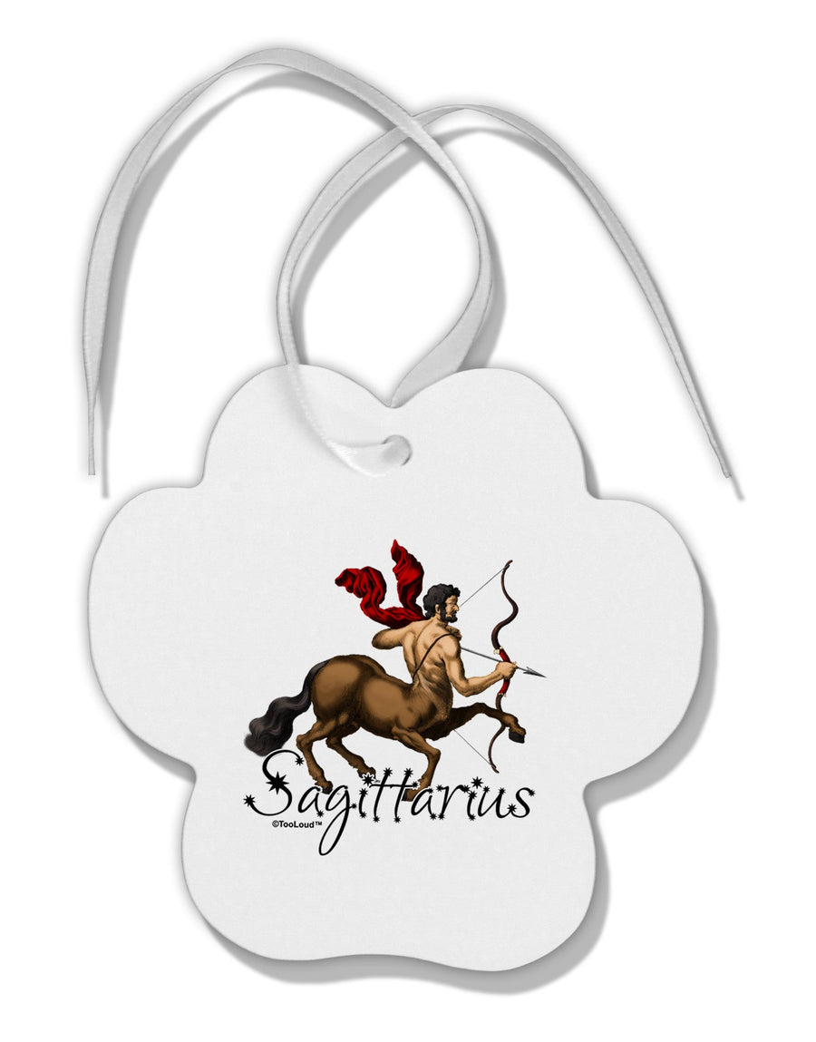 Sagittarius Color Illustration Paw Print Shaped Ornament-Ornament-TooLoud-White-Davson Sales