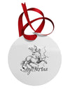 Sagittarius Illustration Circular Metal Ornament-Ornament-TooLoud-White-Davson Sales