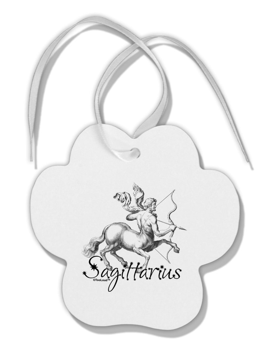 Sagittarius Illustration Paw Print Shaped Ornament-Ornament-TooLoud-White-Davson Sales