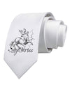 Sagittarius Illustration Printed White Necktie