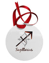 Sagittarius Symbol Circular Metal Ornament-Ornament-TooLoud-White-Davson Sales