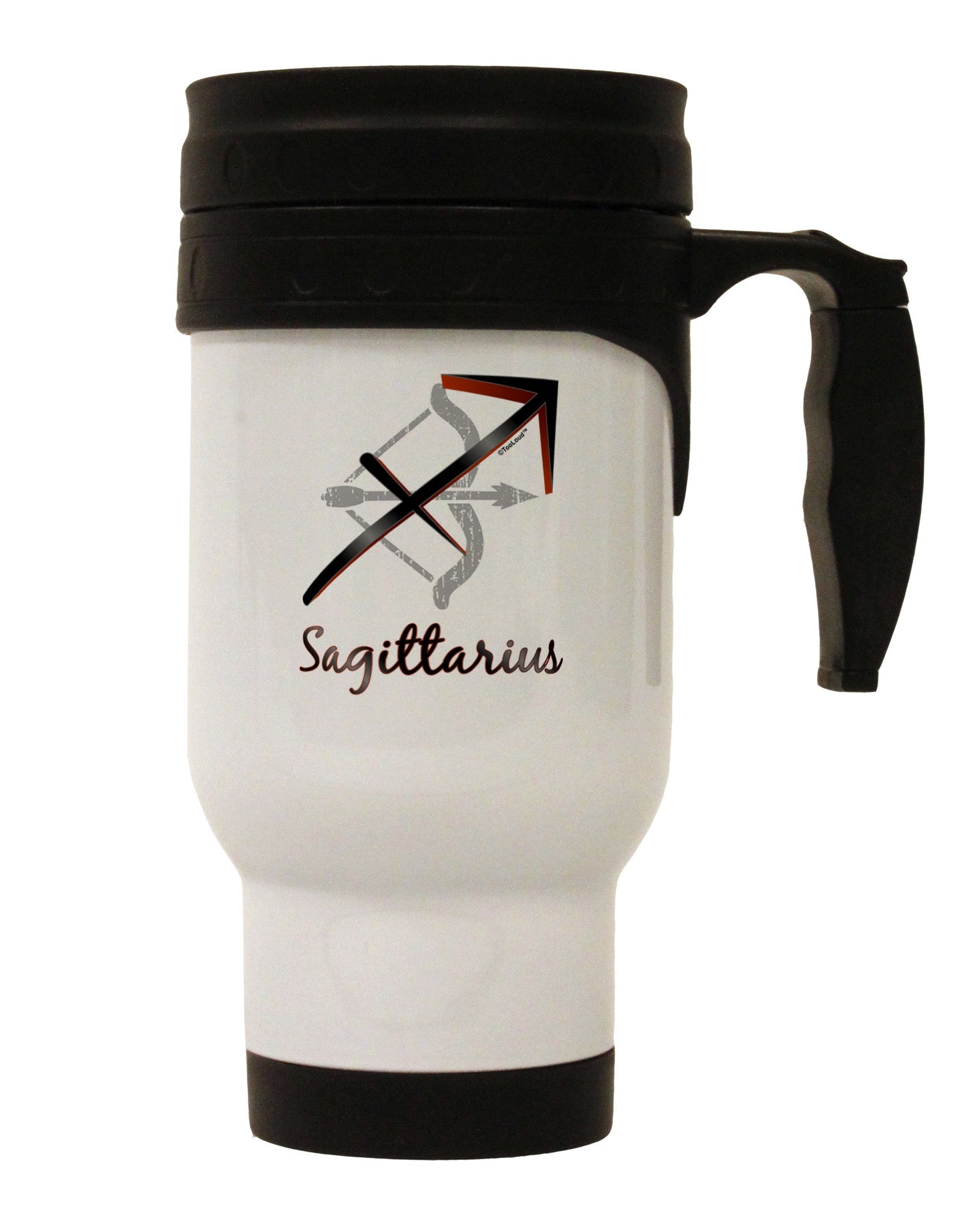 Sagittarius Symbol Stainless Steel 14oz Travel Mug-Travel Mugs-TooLoud-White-Davson Sales