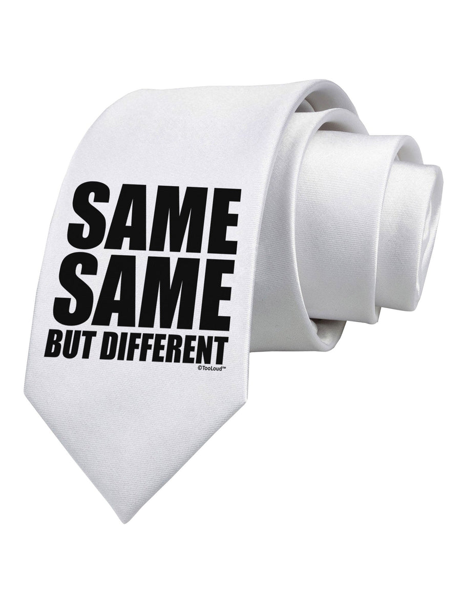 Same Same But Different Printed White Necktie