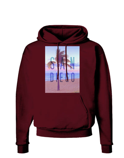 San Diego Beach Filter Dark Hoodie Sweatshirt-Hoodie-TooLoud-Maroon-Small-Davson Sales