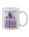 San Diego Beach Filter Printed 11 oz Coffee Mug - Expertly Crafted Drinkware-11 OZ Coffee Mug-TooLoud-White-Davson Sales