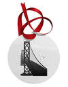 San Francisco Bay Bridge Circular Metal Ornament-Ornament-TooLoud-White-Davson Sales