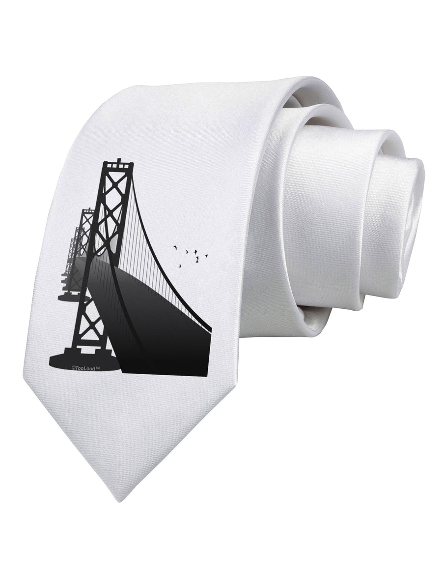 San Francisco Bay Bridge Printed White Necktie