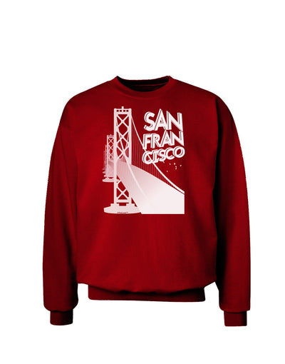 San Francisco Text Bay Bridge Adult Dark Sweatshirt-Sweatshirts-TooLoud-Deep-Red-Small-Davson Sales