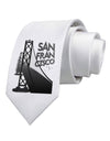 San Francisco Text Bay Bridge Printed White Necktie