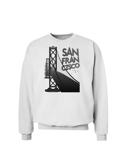 San Francisco Text Bay Bridge Sweatshirt-Sweatshirts-TooLoud-White-Small-Davson Sales