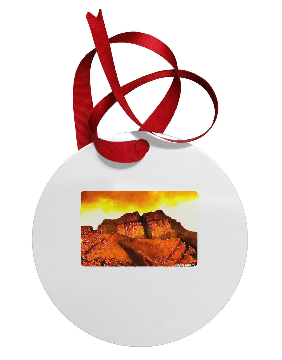 San Juan Mountain Range CO Circular Metal Ornament-Ornament-TooLoud-White-Davson Sales