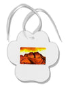 San Juan Mountain Range CO Paw Print Shaped Ornament-Ornament-TooLoud-White-Davson Sales