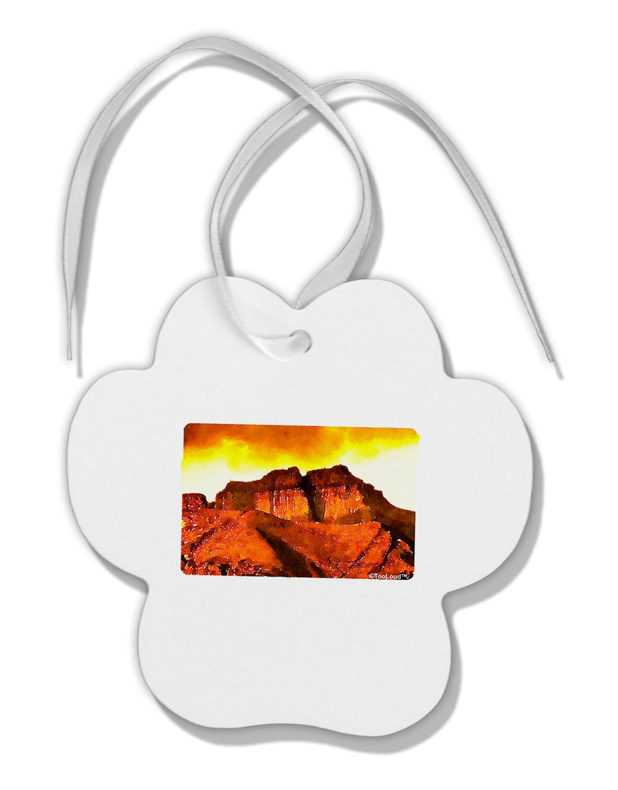 San Juan Mountain Range CO Paw Print Shaped Ornament-Ornament-TooLoud-White-Davson Sales