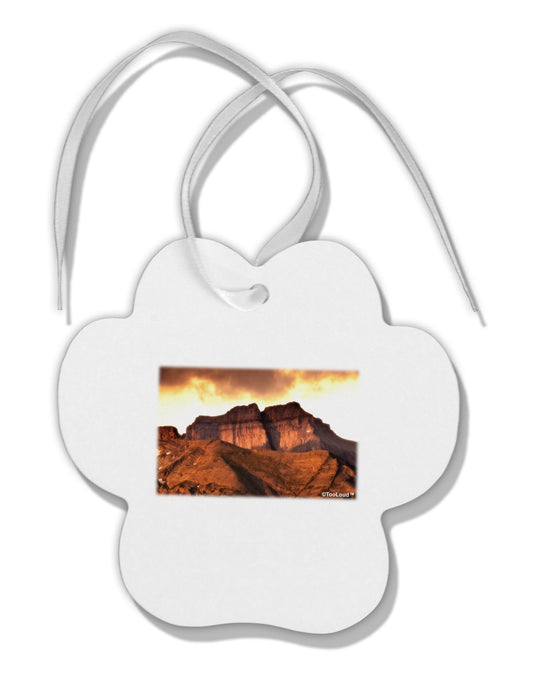 San Juan Mountain Range Paw Print Shaped Ornament-Ornament-TooLoud-White-Davson Sales