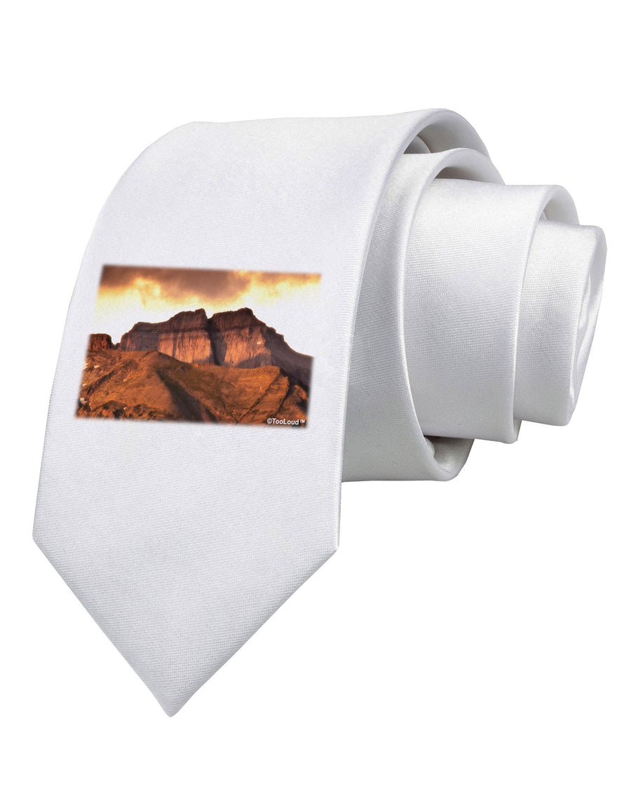 San Juan Mountain Range Printed White Necktie