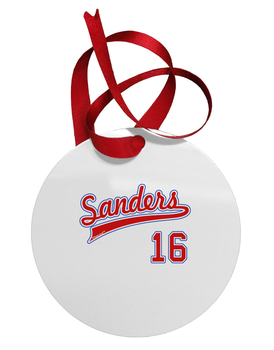 Sanders Jersey 16 Circular Metal Ornament-Ornament-TooLoud-White-Davson Sales