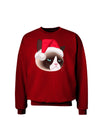 Santa Hat Disgruntled Siamese Cat Adult Dark Sweatshirt by-Sweatshirts-TooLoud-Deep-Red-Small-Davson Sales