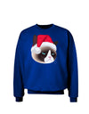 Santa Hat Disgruntled Siamese Cat Adult Dark Sweatshirt by-Sweatshirts-TooLoud-Deep-Royal-Blue-Small-Davson Sales