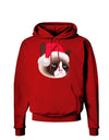 Santa Hat Disgruntled Siamese Cat Dark Hoodie Sweatshirt by-Hoodie-TooLoud-Red-Small-Davson Sales