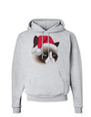 Santa Hat Disgruntled Siamese Cat Hoodie Sweatshirt by-Hoodie-TooLoud-AshGray-Small-Davson Sales