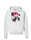 Santa Hat Disgruntled Siamese Cat Hoodie Sweatshirt by-Hoodie-TooLoud-White-Small-Davson Sales