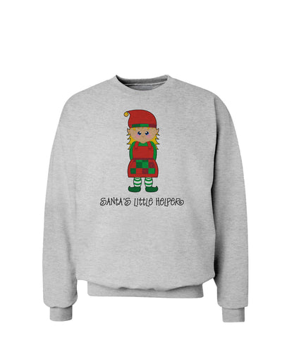 Santa's Little Helper Christmas Elf Girl Sweatshirt-Sweatshirts-TooLoud-AshGray-Small-Davson Sales