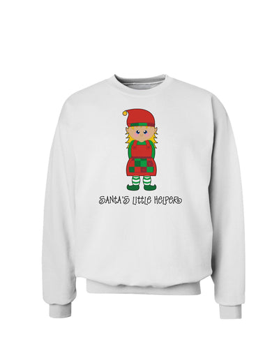 Santa's Little Helper Christmas Elf Girl Sweatshirt-Sweatshirts-TooLoud-White-Small-Davson Sales