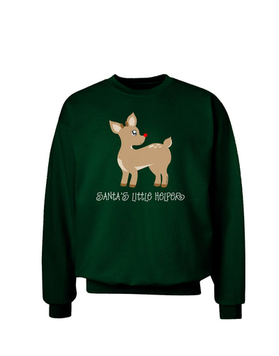 Santa's Little Helper Cute Rudolph - Christmas Adult Dark Sweatshirt by TooLoud-Sweatshirts-TooLoud-Deep-Forest-Green-Small-Davson Sales