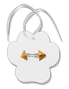 Sarcastic Fortune Cookie Paw Print Shaped Ornament-Ornament-TooLoud-White-Davson Sales