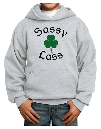 Sassy Lass St Patricks Day Youth Hoodie Pullover Sweatshirt-Youth Hoodie-TooLoud-Ash-XS-Davson Sales