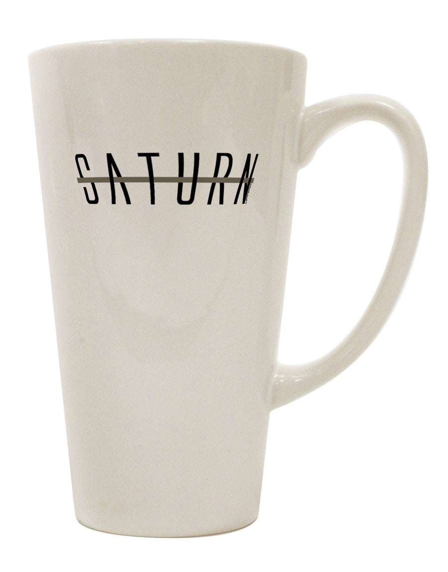 Saturn-inspired Conical Latte Coffee Mug - Crafted for Drinkware Enthusiasts by TooLoud-Conical Latte Mug-TooLoud-White-Davson Sales