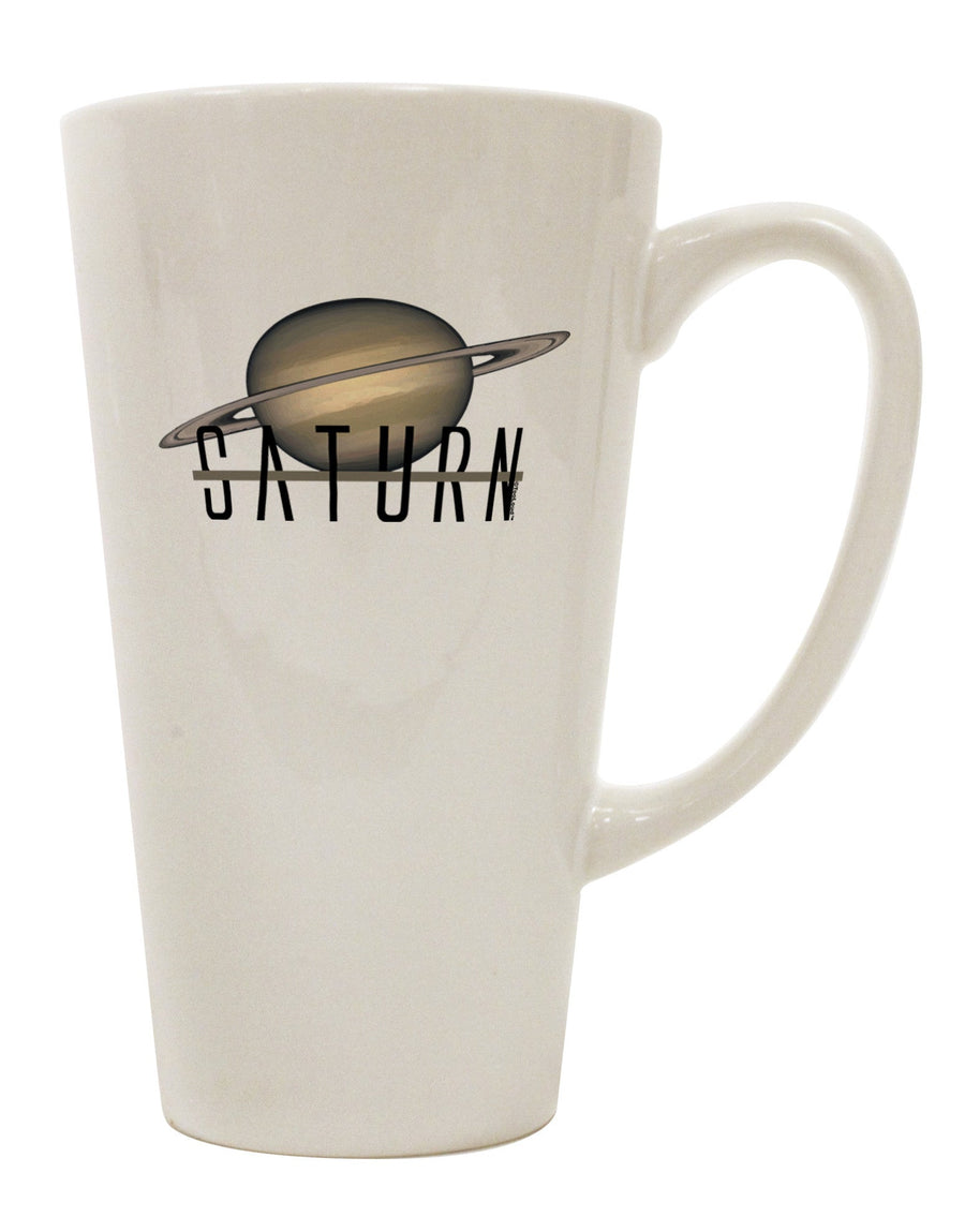 Saturn-inspired Conical Latte Coffee Mug - Expertly Crafted by TooLoud-Conical Latte Mug-TooLoud-White-Davson Sales