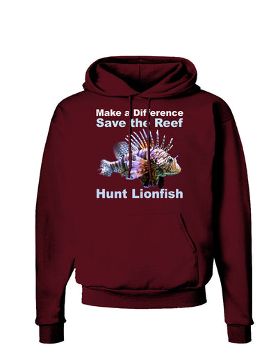 Save the Reef - Hunt Lionfish Dark Hoodie Sweatshirt-Hoodie-TooLoud-Maroon-Small-Davson Sales