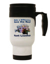 Save the Reef - Hunt Lionfish Stainless Steel 14oz Travel Mug-Travel Mugs-TooLoud-White-Davson Sales