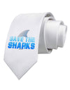 Save The Sharks - Fin Color Printed White Necktie by TooLoud