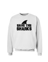 Save The Sharks - Fin Sweatshirt-Sweatshirts-TooLoud-White-Small-Davson Sales