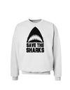 Save The Sharks Sweatshirt-Sweatshirts-TooLoud-White-Small-Davson Sales