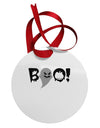 Scary Boo Text Circular Metal Ornament-Ornament-TooLoud-White-Davson Sales