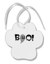 Scary Boo Text Paw Print Shaped Ornament-Ornament-TooLoud-White-Davson Sales