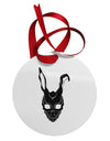 Scary Bunny Face Black Circular Metal Ornament-Ornament-TooLoud-White-Davson Sales