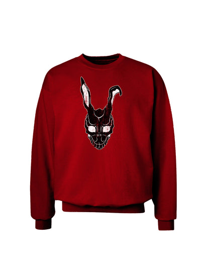 Scary Bunny Face Black Distressed Adult Dark Sweatshirt-Sweatshirts-TooLoud-Deep-Red-Small-Davson Sales